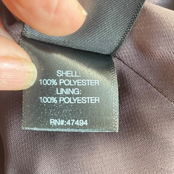 Norma Kamali Chocolate Brown Satin Mini Drape Dress Sz Large NWT - Picture 9 of 10